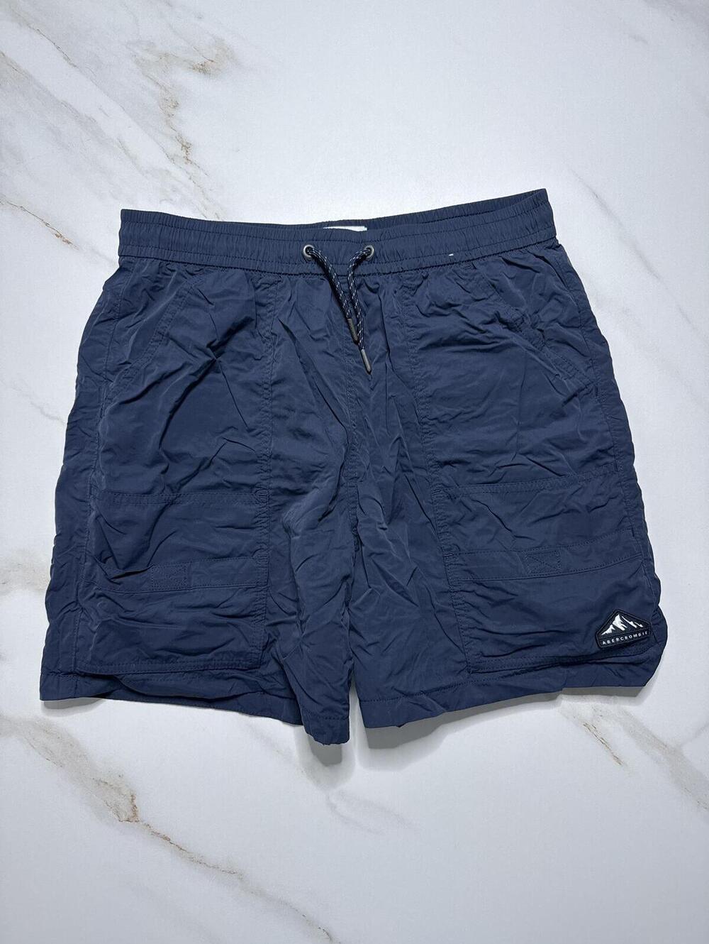 Abercrombie Kids Navy Blue Woven Cargo Shorts - Boys 15/16